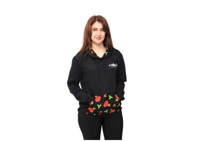 Portakal Çiçeği Pazenli Siyah Sweatshirt